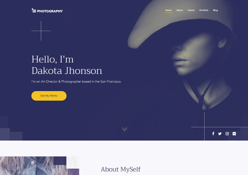 Photography Website Template: Free PSD