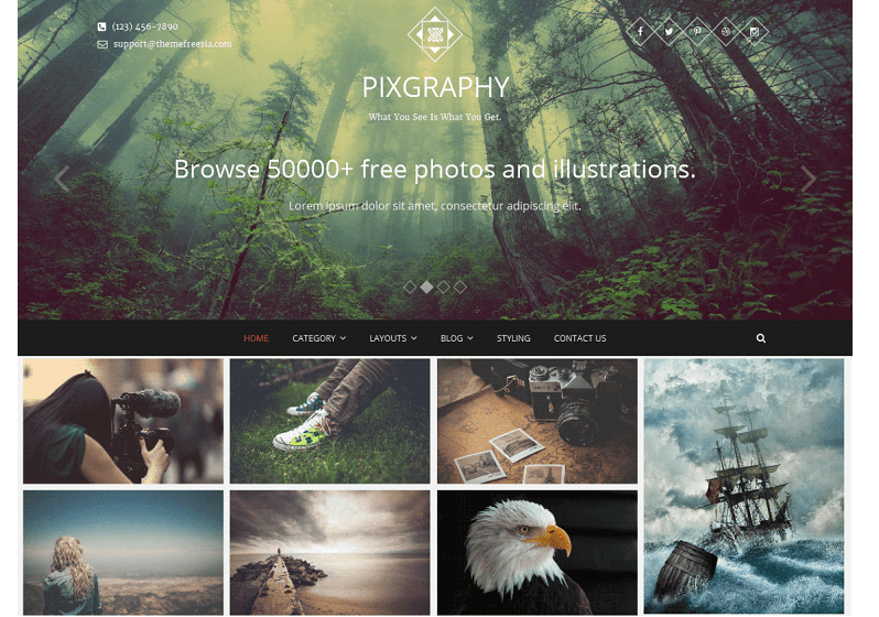 Pixgraphy: Free Photography WordPress Themes