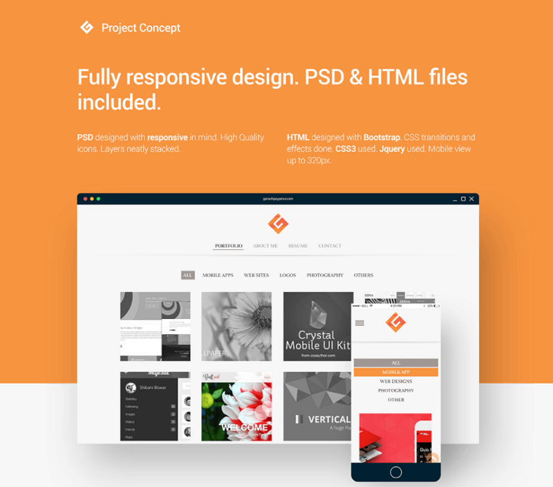 Portfolio Template PSD HTML Free Download