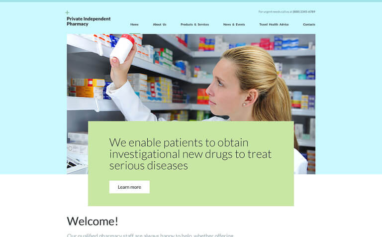 Private Independent Pharmacy Medical HTML Website Template