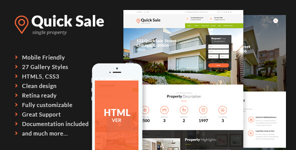 Quick Sale Real Estate HTML Website Template