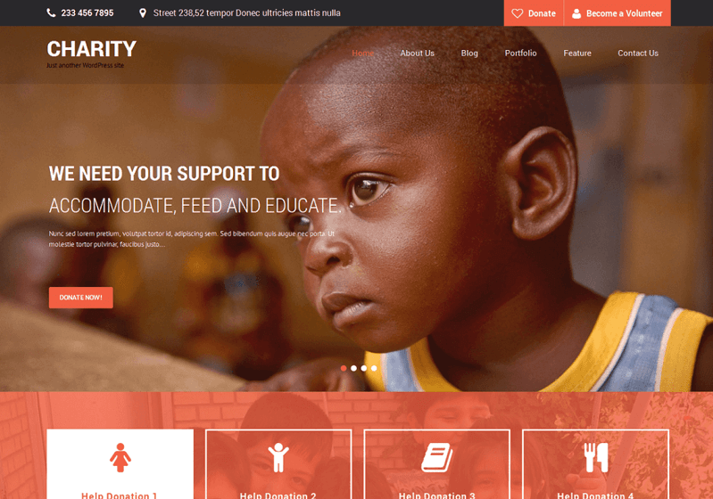 SKT Charity: charity theme wordpress free
