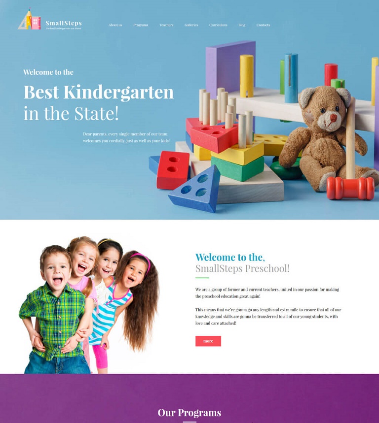 SmallSteps School WordPress Theme