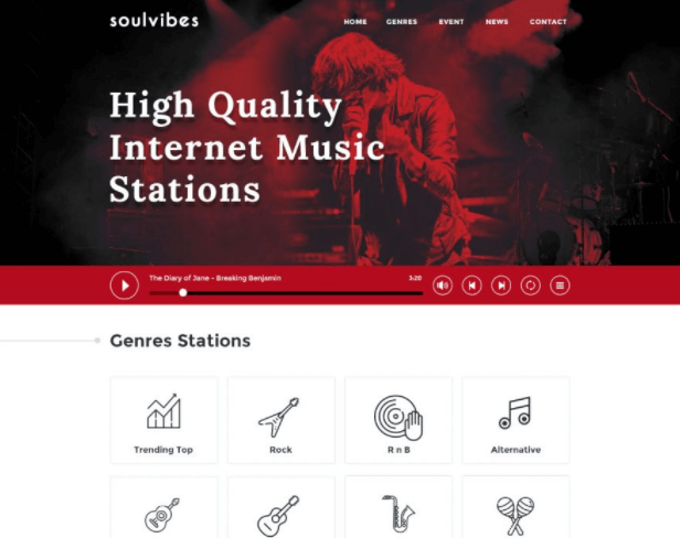 Soulvibes – Free Onepage Web Template PSD