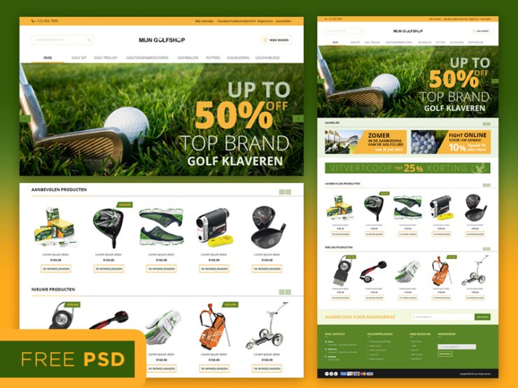 Sports eCommerce Store Website Template Free PSD