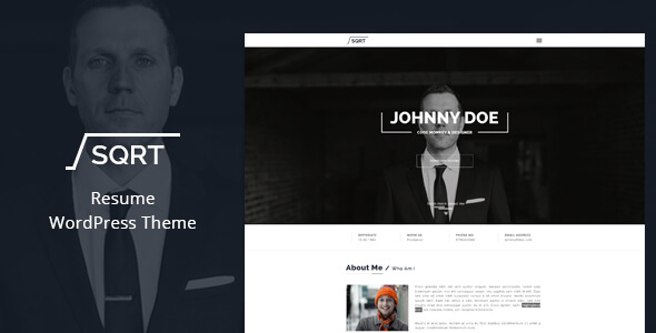 Squareroot Resume WordPress Theme