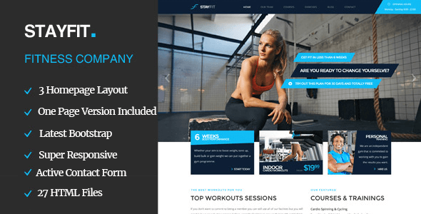 Stayfit Sports HTML Website Template