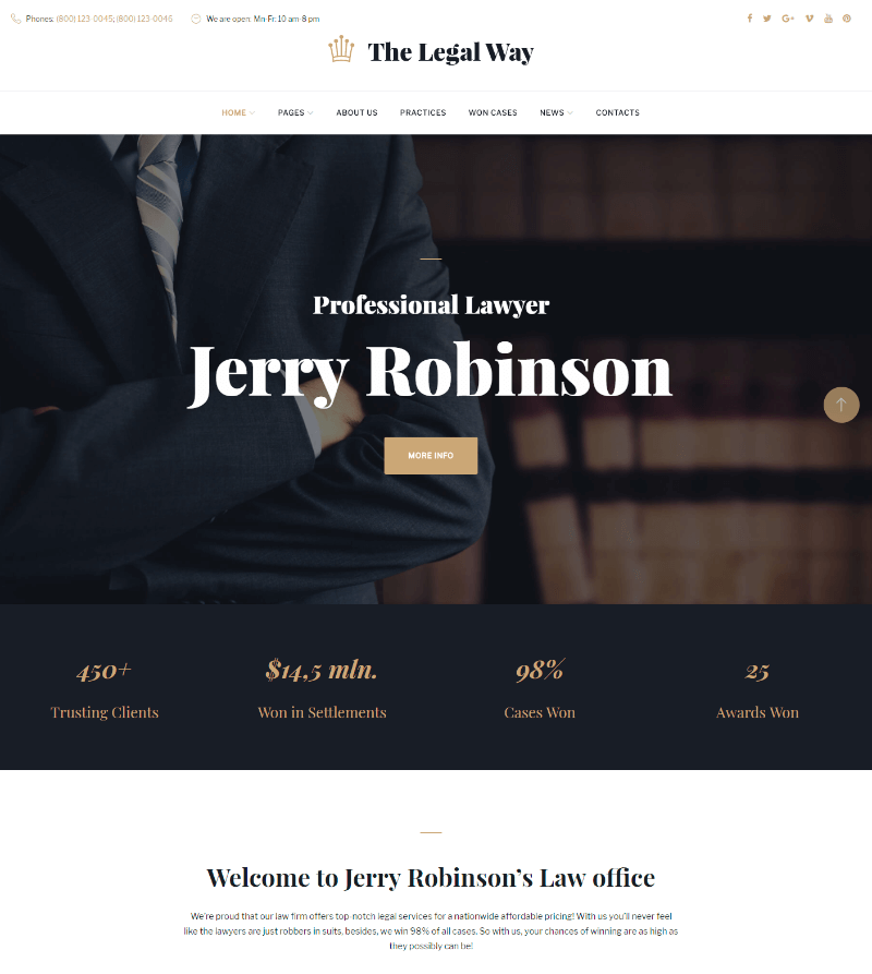 The Legal Way - Lawyer & Attorney WordPress Theme 