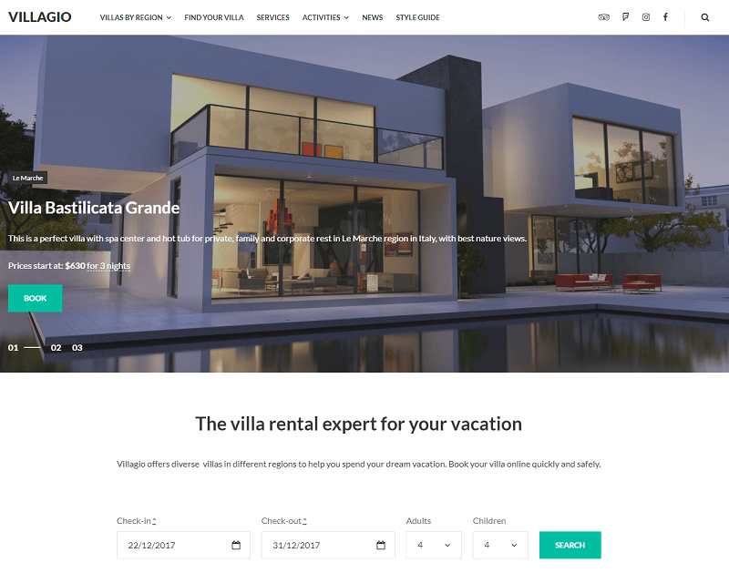 Villagio - Property Booking WordPress Theme