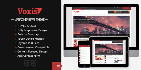 Voxis Magazine HTML Website Template