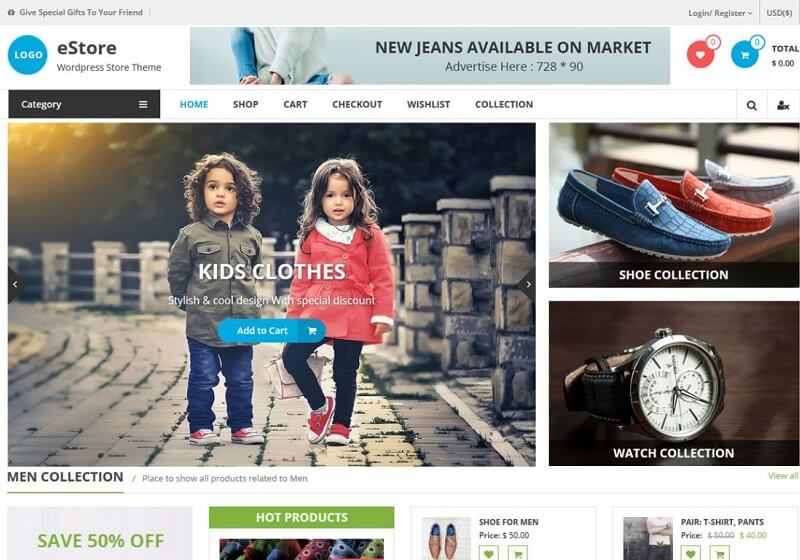 eStore: Free WooCommerce WordPress Themes