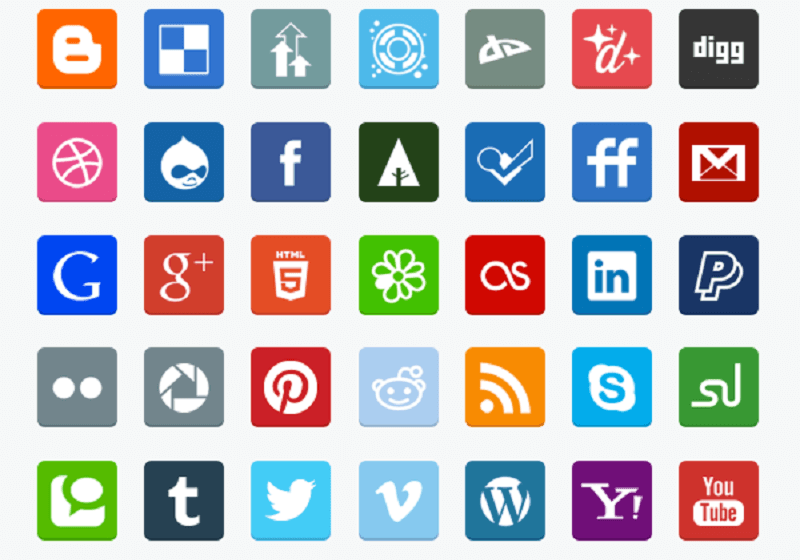 Flat Social Media Icons