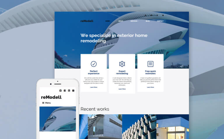 reModell Architect WordPress Theme