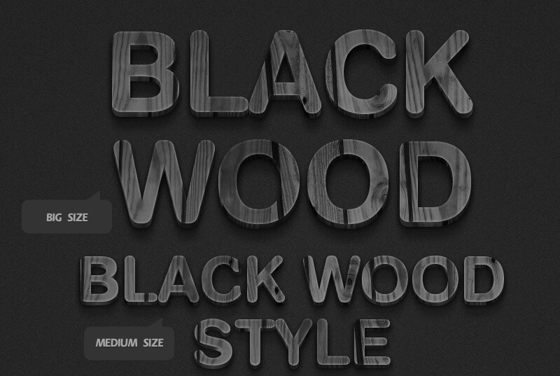 3D Black Wood Style