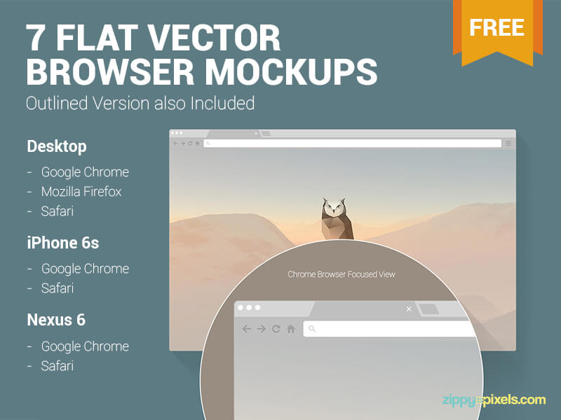 7 Flat Vector Browser