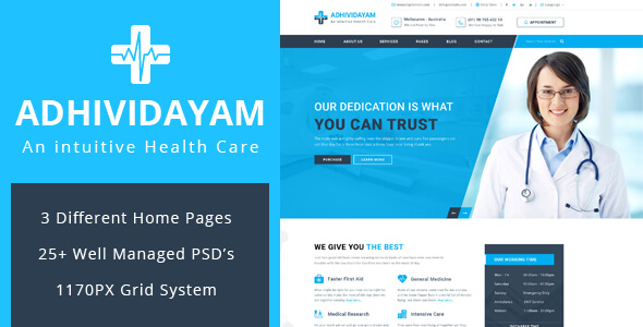 ADHIVIDAYAM Medical PSD Website Template