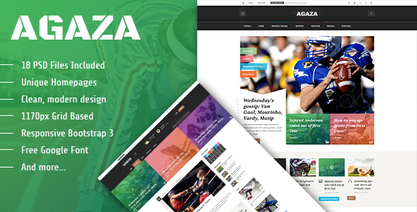 Agaza Newspaper PSD Website Template