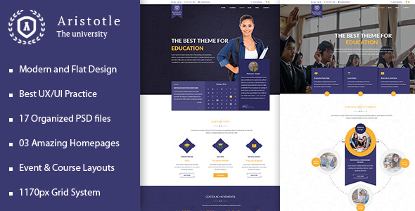 Aristotle Education PSD Website Template