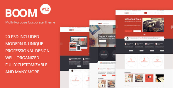 BOOM Corporate PSD Website Template