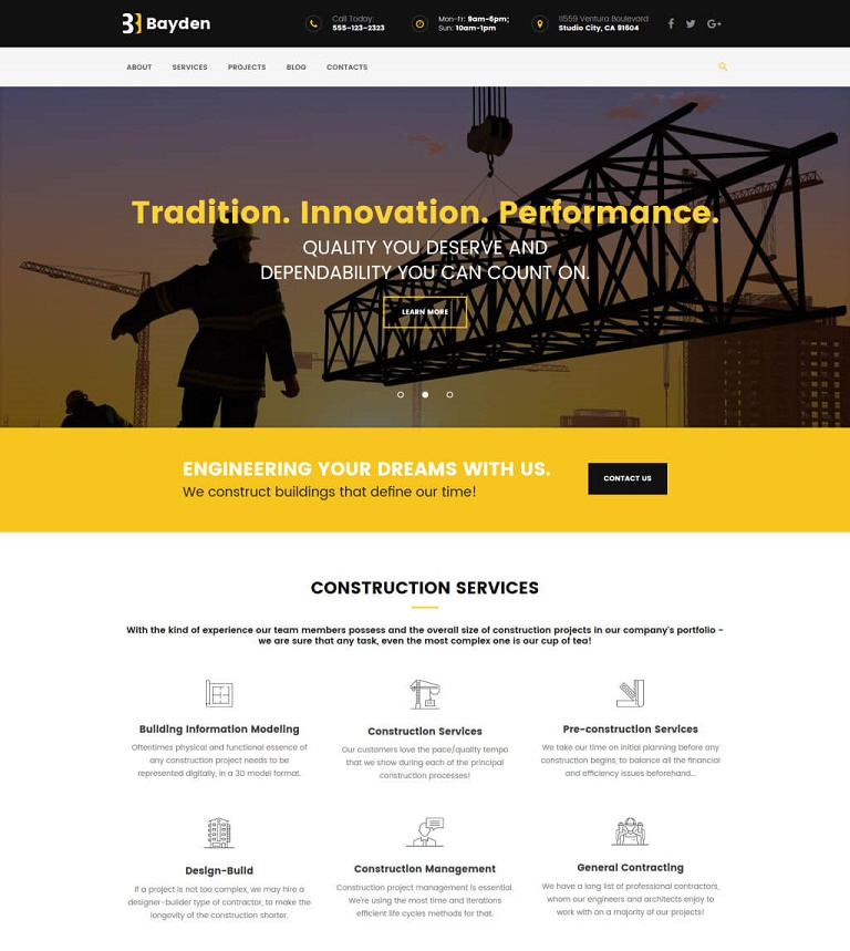 Bayden Construction WordPress Theme