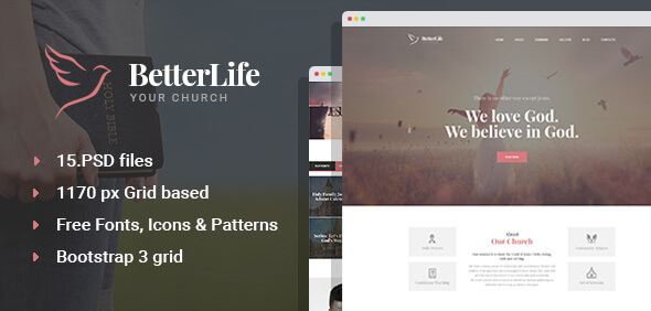 BetterLife Church PSD Website Template