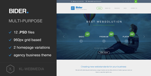 Bider Corporate PSD Website Template