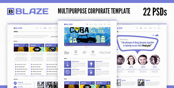 Blaze Corporate PSD Website Template