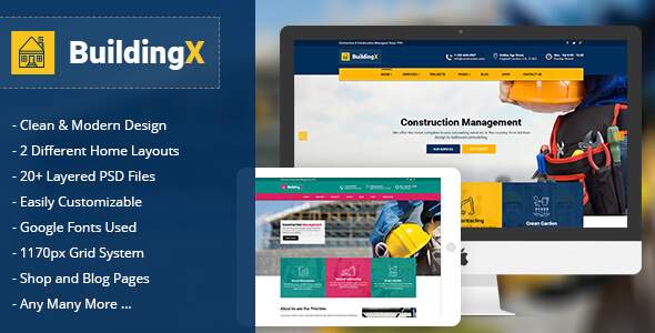 BuildingX Business PSD Website Template