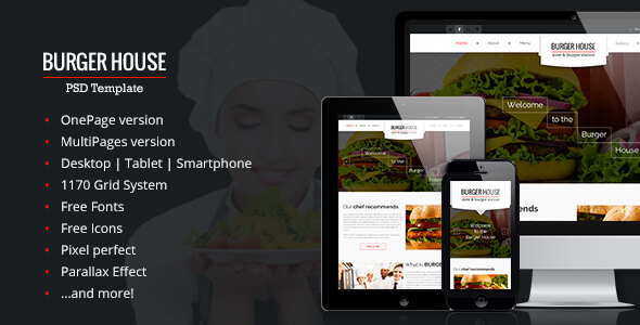 BurgerHouse Responsive PSD Website Template