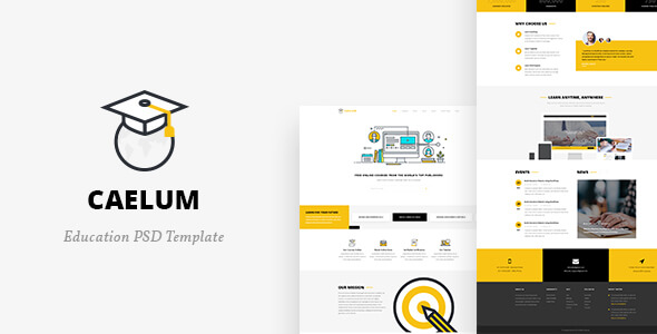 Caelum Education PSD Website Template