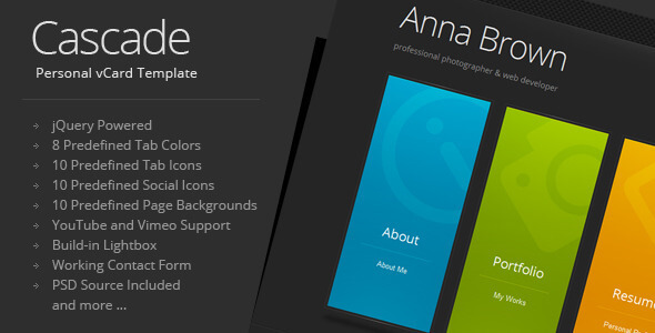 Cascade Personal HTML Website Template