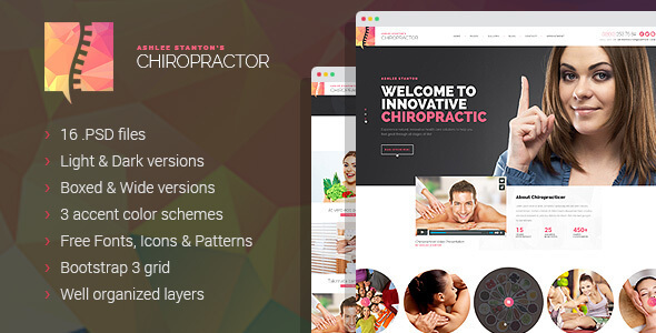 Chiropractor Spa Salon PSD Website Template