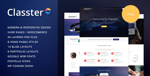 Classter Portfolio PSD Website Template