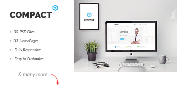 Compact Corporate PSD Website Template