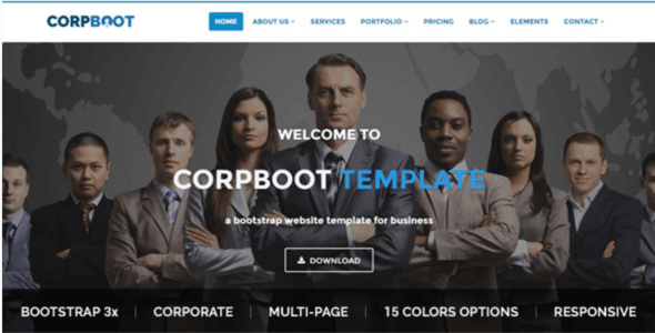 Corpboot 3 Column WordPress Theme