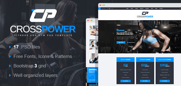 CrossPower Gym PSD Website Template