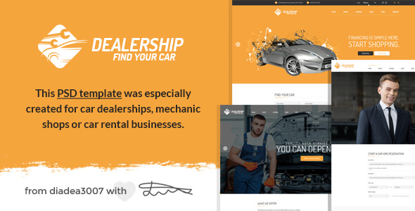 Dealership Vehicle PSD Website Template