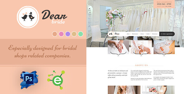 Dear Bride Wedding PSD Website Template