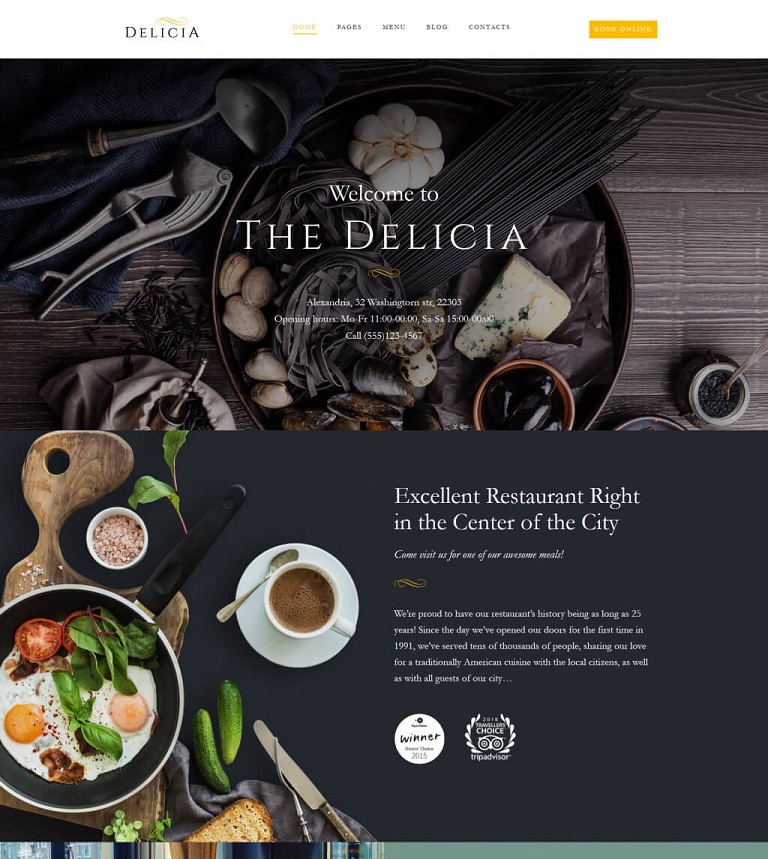 Delicia Restaurant WordPress Theme