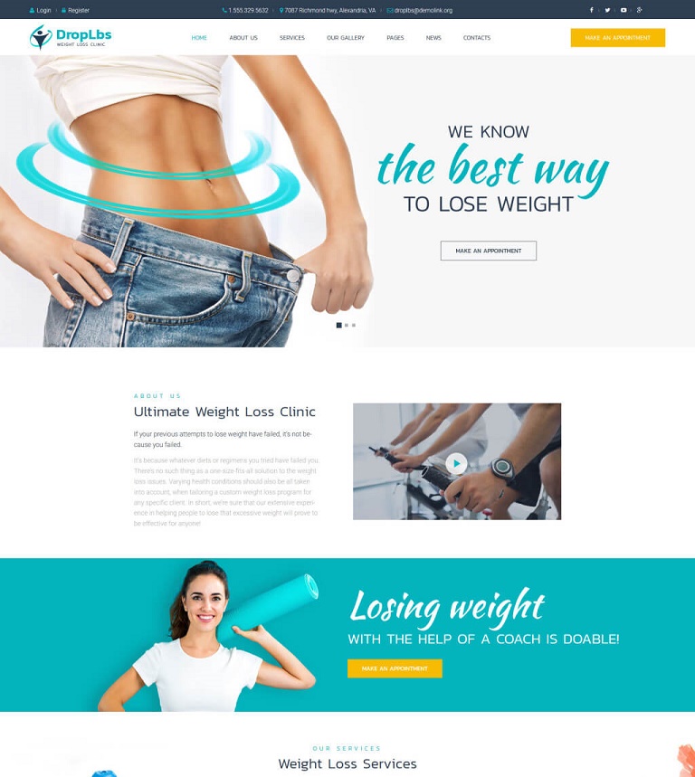 DropLbs Fitness Gym WordPress Theme