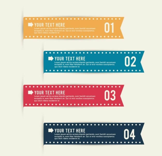 Editable infographic ribbons