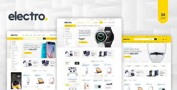 Electro Ecommerce PSD Website Template