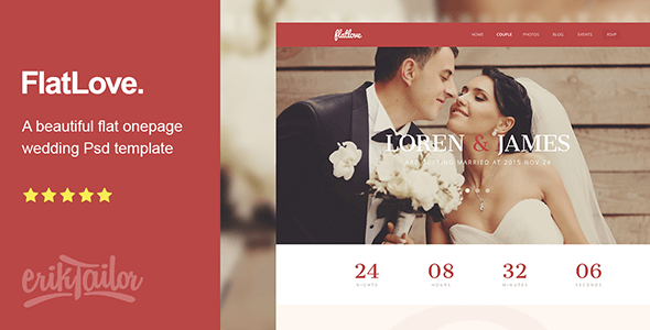 FlatLove Wedding PSD Website Template