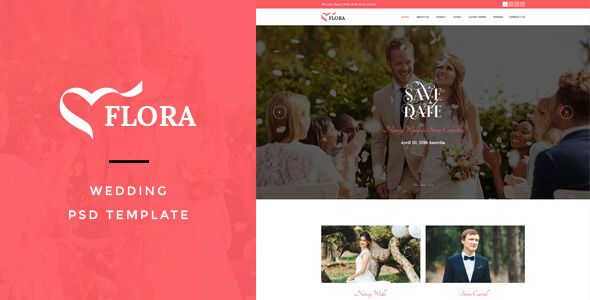 Flora Wedding PSD Website Template