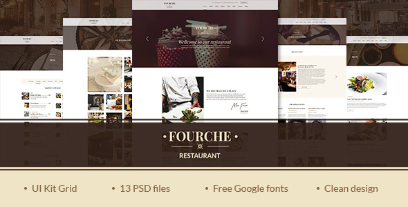 Fourche Restaurant PSD Website Template