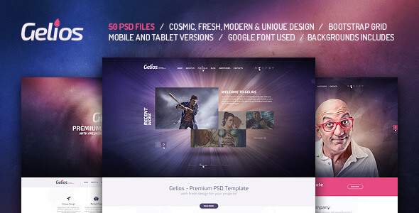 Gelios Portfolio PSD Website Template