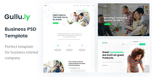 Gullu.ly Business PSD Website Template