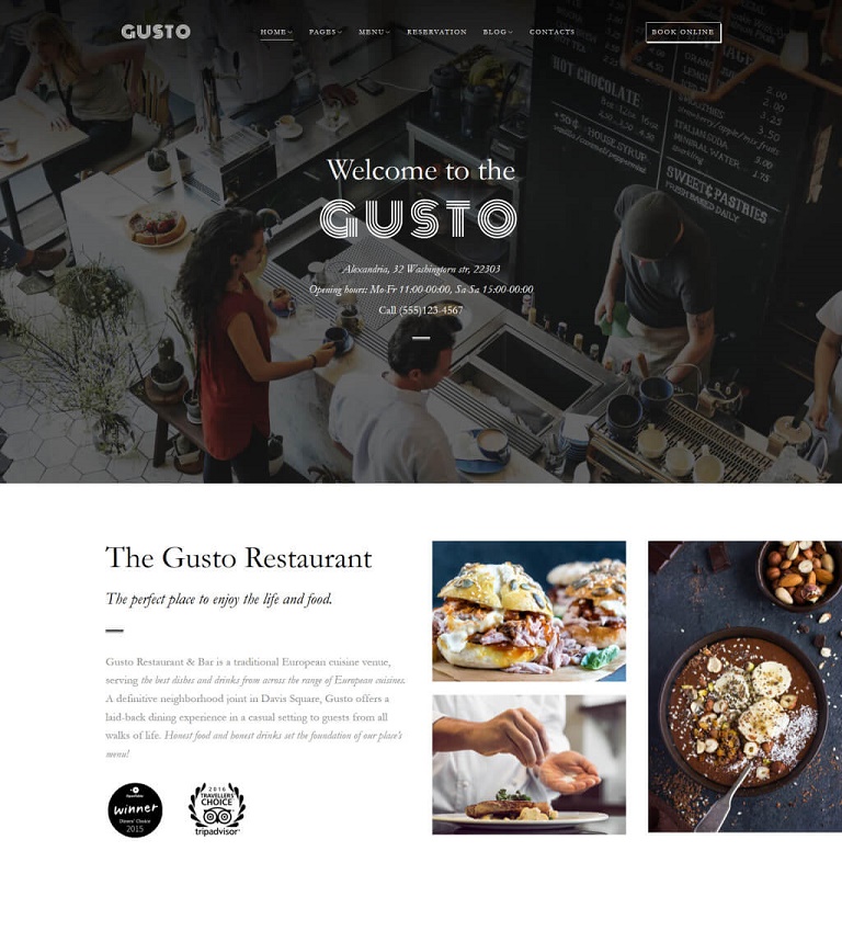 Gusto Restaurant WordPress Theme