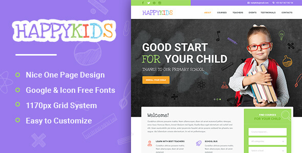 HappyKids Education PSD Website Template
