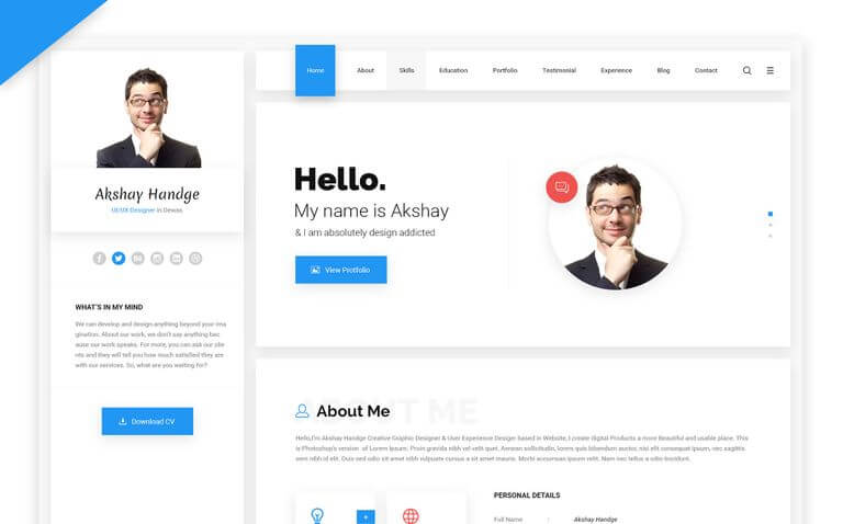 Resume HTML Website Templates